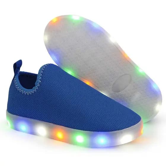 Tênis Infantil Led Fita Luzinha Azul Menino / Menina Escolar Unissex Casual Calce fácil