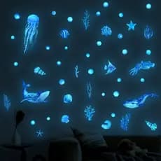 Adesivos De Parede Brilhantes Do Mundo Marinho Adesivos Para Decoração De Parede De Quartos Infantis