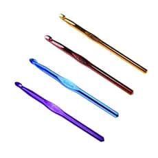 Kit com 4 Agulhas de Crochê em Alumínio – 7mm, 8mm, 9mm e 10mm