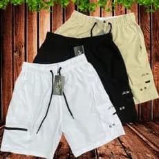 Bermuda masculina bolso cargo e zíper shorts Tactel elastano skate praia academia premium
