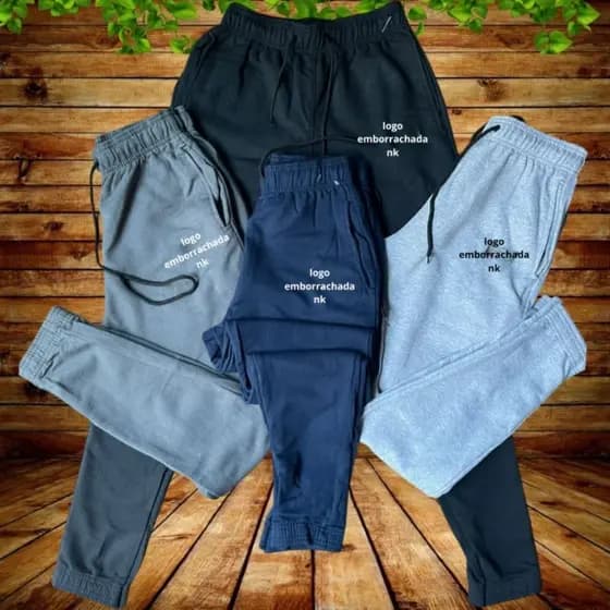 Calça moletom Jogger cargo grossa masculina unissex peluciada inverno frio
