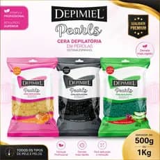Cera Depilatória Quente em Pérolas Depimiel Elástica Granulado Profissional Estética 500g ou 1Kg
