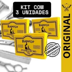 KIT C/3 Unidades Pedra Hume Rapozo Tablete 70g Original - Envio Imediato