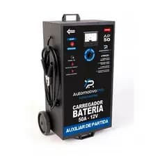 Carregador de Bateria 50A 12 Volts Bivolt Com Auxiliar de Partida Carga Rápida e Lenta
