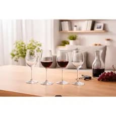 Jogo 6 Taças Cristal Água Vinho Suco Ecológico Elegante Sofisticado Resistente Durável 440ml Promoção Luxo