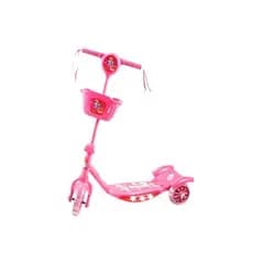 Patinete Infantil 3 Rodas Dobrável Com Luz Som Segurança Diversão Rosa