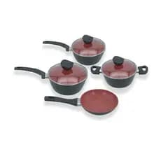 Conjunto 4 Panelas Antiaderentes Tampa Vidro Design Sofisticado Moderno Resistente Durável Cozinha Refeição Promoção