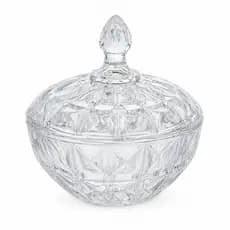 Bomboniere Luxuosa Vidro Transparente Tampa Hermética Decoração Elegante Resistente Gourmet Presente Oferta Promoção