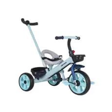 Triciclo Infantil Empurrador Pedal Assento Ajustável Moderno Seguro Confortável Durável Azul Oferta Promoção