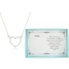 Colar Prata 925 Feminino Joia Presente Mae Delicado Brilho Delicado Aniversario Tendencia