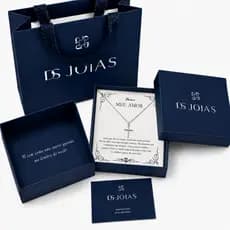 Colar Prata 925 Masculino Pingente Cruz 60cm Luxo Caixa Presente Joia Exclusiva