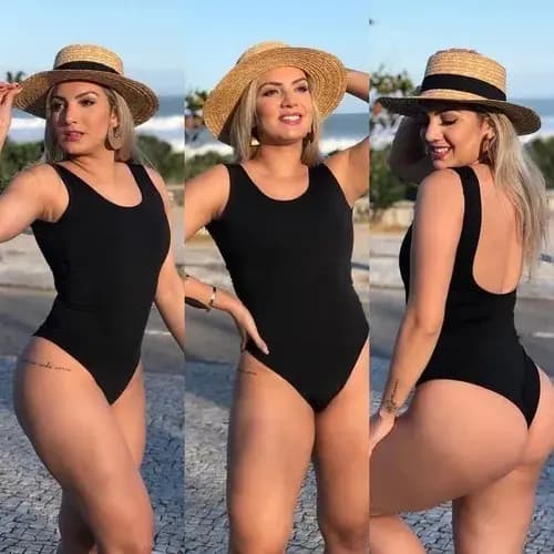 Body Maiô Feminino Costas Nua Alça Larga Moda Praia Suplex Liso - Envio em 24h
