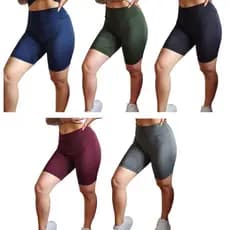 Shorts Legging Meia Coxa Curto Fitness Academia Cintura Alta 10cm - Enviamos em 24h