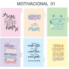 DIVISÓRIAS  CADERNO DE DISCOS INTELIGENTE  AVULSA PERSONALIZADA MOTIVACIONAL A5 15X21, A4 COLEGIAL