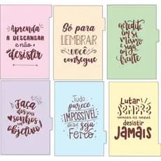 DIVISÓRIAS PARA CADERNO FICHÁRIO AVULSA PERSONALIZADA MOTIVACIONAL A5(15X21) E UNIVERSITÁRIO(18X26)