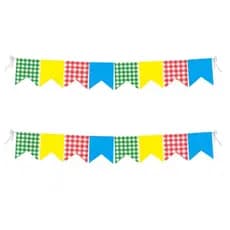 BANDEIRINHAS QUADRICULADA FESTA JUNINA CORDÃO 3M - HF84708 E HF89805