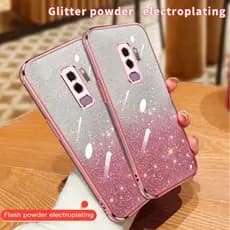 Samsung S9 + S9PLUS SM-G965N SCV39 G965X SC-03K Carcaça De Galvanoplastia Em Pó Com Gradiente Colorido Transparente Revestimento Macio anti-Queda