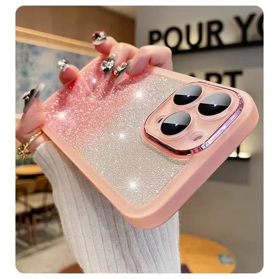 Capa iTEL A90 A6610L Equipado Com Filme De Lente , Adesivos De Penas Coloridos , Pó De glitter Gradiente , De Telefone M