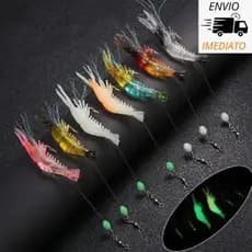ISCA ARTIFICIAL CAMARÃO GRANDE SILICONE COM ANZOL PESCA