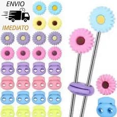 PONTEIRA PROTETOR SILICONE DE AGULHA TRICÔ CROCHÊ BORDADO