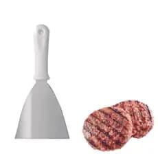 Espátula Reta Com Cabo Branco Para Lanche Chapa Chapeiro SQ Linha Garbo