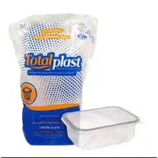 Pote Retangular Marmita Fitness Fit Freezer Microondas 500/250ml C/24 Unidades