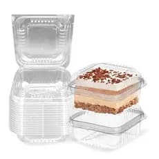 Embalagem Pote Mini Doce Quadrado com Tampa Articulada Bolos Tortas Doces e Sobremesas C/40 un