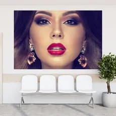 Adesivo de Parede Salão de Beleza Cabeleireiro Manicure Cabelos Maquiagem Unhas Painel Sala