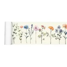 Faixa Adesiva Decorativa Border Floral Aquarela Jardim Ramos Quarto 015bd