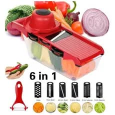 Mandoline Profissional Cozinha Slicer Aço Inox 6 Em 1 Fatiador Cortador Ralador De Legumes Verduras Frutas Alimentos Envio Imediato