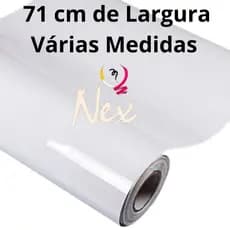 Adesivo Lavável Branco Brilho para Móveis Geladeira Fogão Porta Vidro Decoração Largura de 71cm