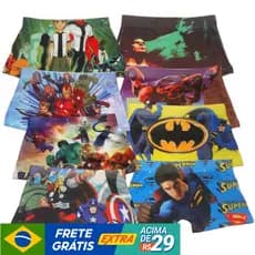 Kit 4 Unidades Cuecas Box Infantil Atacado, Revenda, Boxer