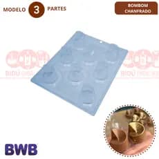 Forma BWB com Silicone (3 partes) Para Chocolate BOMBOM CHANFRADO para Doces Finos Luxo para Casamento e Eventos