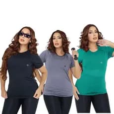 Kit 3 Camiseta Academia Feminina Dry Fit Treino Blusa Caminhada Treino Musculação