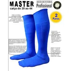 2 Pares de Meião de Futebol AZUL ROYAL - AZUL BIC - AZULÃO - Meião Profissional  Universal Meias Adulto Juvenil Infantil