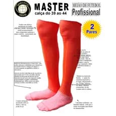 KIT c/ 2 Pares de Meião de Futebol LARANJA Fluorescente - Profissional Universal Meias - Adulto - Juvenil - Infantil
