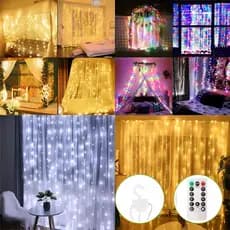 Cortina Led Decoração 3x3 Metros 110v/220v Bivolt + 300 Leds natal