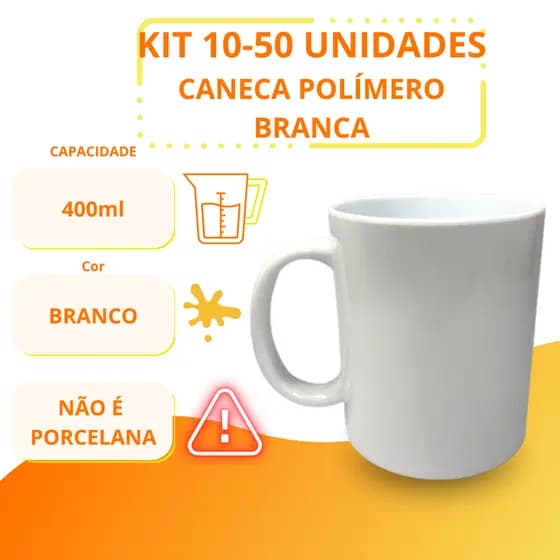 10 Caneca De Polímero P/ Sublimação Branca Aaa 400ml