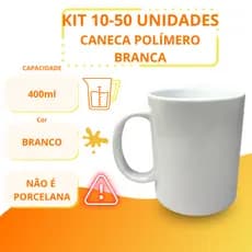 10 Caneca De Polímero P/ Sublimação Branca Aaa 400ml