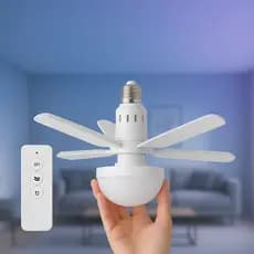 Ventilador de Teto com Luminária LED, 6 Lâminas, Controle Remoto, Silencioso 60w