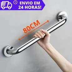 Kit 2 e 1 Alça de Apoio Alumínio Barra 80CM Acessibilidade Segurança Idoso Banheiro Box Corrimao Suporte Anti Queda