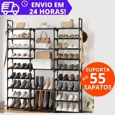 Sapateira Vertical GRANDE Organizador de Sapatos (50 a 55 Pares), 9 Andares 3 Colunas REFORÇADO