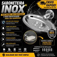 Porta Sabonete Inox De Parede Saboneteira Banheiro Aço Inoxidável Com Kit Instalação Porta Sabonete