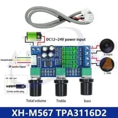 XH-M567 TPA3116D2 Placa Amplificadora De Potência De Áudio Digital Estéreo De Canal Duplo De Alta 80W * 2