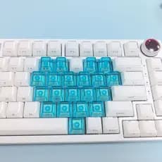 Atacado 21 teclas translúcidas amor coração Keycap personalizado rosa translúcido bonito único adaptar ao eixo magnético