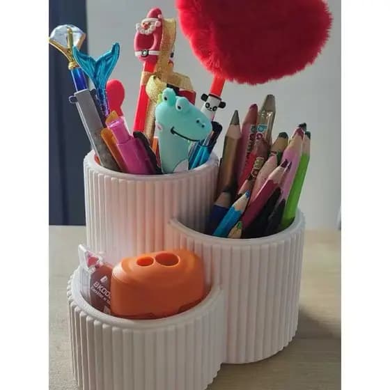 Organizador Multifuncional de Mesa – Porta Canetas, Pincéis e Acessórios I Porta Caneta/Porta Pincel canelado G&A3D