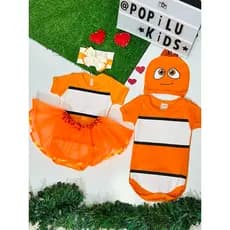 Body mesversário Nemo menino ou menina fantasia para bebê procurando nemo bodi bori bory roupinha do nemo