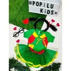Body Mesversário Chiquinha Turma do Chaves kit completo com tiara oculos bori bodi