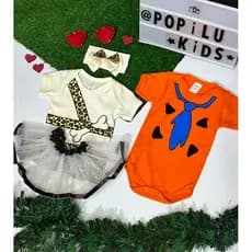 Pedrita mesversario Flintstone Fred body bodi bory bori fantasia tematica bambam flinstones para bebê escolha o seu