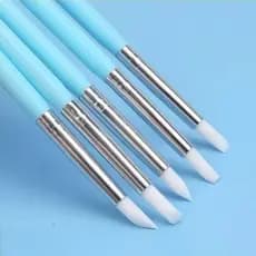 5pcs Conjunto De Boleador E Pincel De Silicone Com Duas Pontas De Unha Manicure Nail